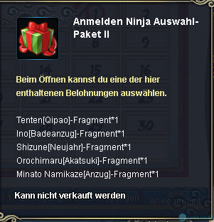 Anmelden Ninja Auswahlpaket II