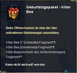 Geburtstagspaket - Killer Bee